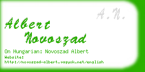 albert novoszad business card